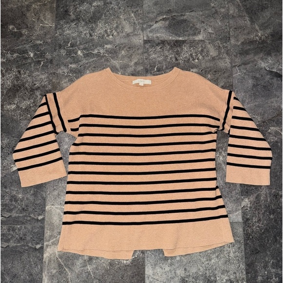 LOFT Brown and Black Striped Sweater Size Medium - Picture 1 of 4